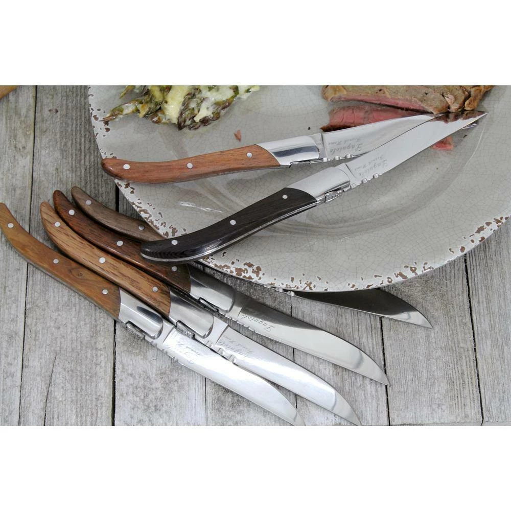 Best deal ⭐ 6-Piece Laguiole Connoisseur Stainless Steel Steak Knife Set With Assorted Wood Handles by French Home 😍 6 Best deal ⭐ 6-Piece Laguiole Connoisseur Stainless Steel Steak Knife Set With Assorted Wood Handles by French Home 😍 - Image 4