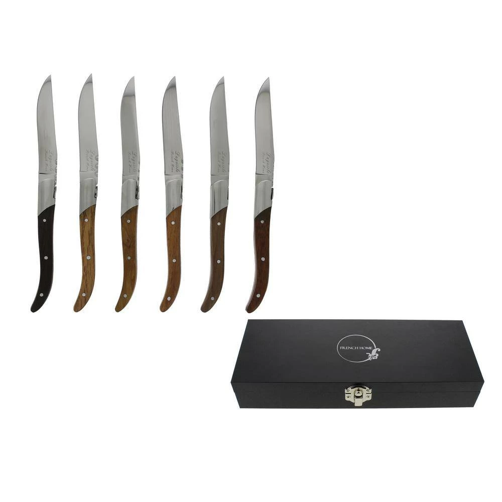 Best deal ⭐ 6-Piece Laguiole Connoisseur Stainless Steel Steak Knife Set With Assorted Wood Handles by French Home 😍 5 Best deal ⭐ 6-Piece Laguiole Connoisseur Stainless Steel Steak Knife Set With Assorted Wood Handles by French Home 😍 - Image 3