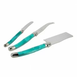 Promo ๐ Laguiole 3-Piece Stainless Steel Turquoise Cheese Knife Set by French Home ๐งจ 8 Promo ๐ Laguiole 3-Piece Stainless Steel Turquoise Cheese Knife Set by French Home ๐งจ -Cutlery Sales french home knife sets lg026 4f 1000