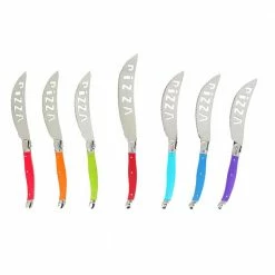 Best reviews of ❤️ 7-Piece Rainbow Colors Laguiole 4.5 in. Individual Pizza Knife and 5.5 in. Pizza Slicer Set by French Home 👏