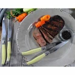 Coupon 🔥 Laguiole 4-Piece Faux Ivory Steak Knives by French Home ⌛ -Cutlery Sales french home steak knives lg011 1f 1000