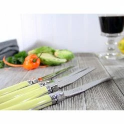 Coupon 🔥 Laguiole 4-Piece Faux Ivory Steak Knives by French Home ⌛ -Cutlery Sales french home steak knives lg011 44 1000