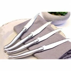 Cheap 💯 Laguiole 4-Piece Stainless Steel Steak Knives by French Home 🎉 -Cutlery Sales french home steak knives lg014 1f 1000