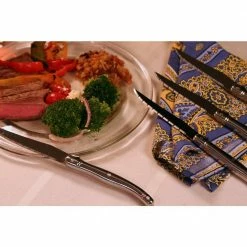Cheap 💯 Laguiole 4-Piece Stainless Steel Steak Knives by French Home 🎉 -Cutlery Sales french home steak knives lg014 31 1000