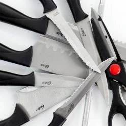 Buy ⭐ Westminster 23-Piece Carbon Stainless Steel Knife Set in Black with Kitchen Tools by GIBSON HOME 😉 -Cutlery Sales gibson home knife sets 985114931m fa 1000