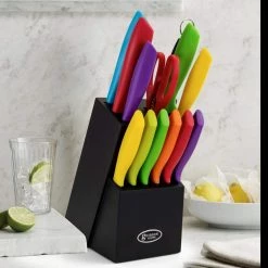Buy 🔔 Color Vibes 14-Piece Cutlery Knife Set by GIBSON HOME 😍 -Cutlery Sales gibson home knife sets 98594672m 31 1000