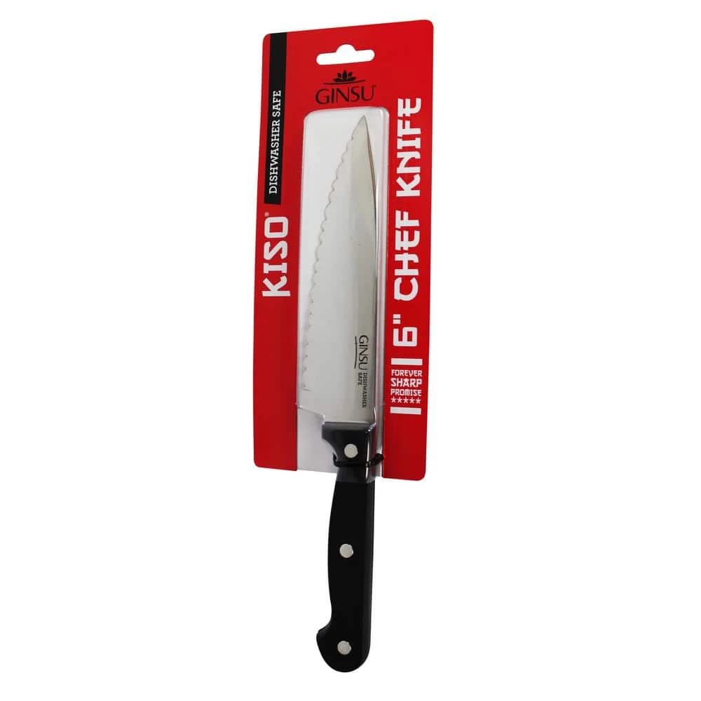 New โจ Kiso Series 6 in. Stainless Steel Full Tang Serrated Chef Knife by Ginsu ๐ 4 New โจ Kiso Series 6 in. Stainless Steel Full Tang Serrated Chef Knife by Ginsu ๐ - Image 2