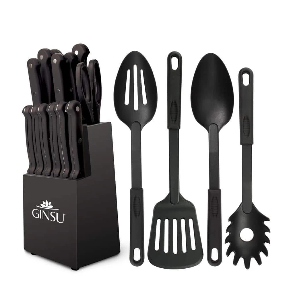 Outlet ๐ Kiso 18-Piece Dishwasher Safe Black Block Knife Set by Ginsu ๐ฅฐ 3 Outlet ๐ Kiso 18-Piece Dishwasher Safe Black Block Knife Set by Ginsu ๐ฅฐ