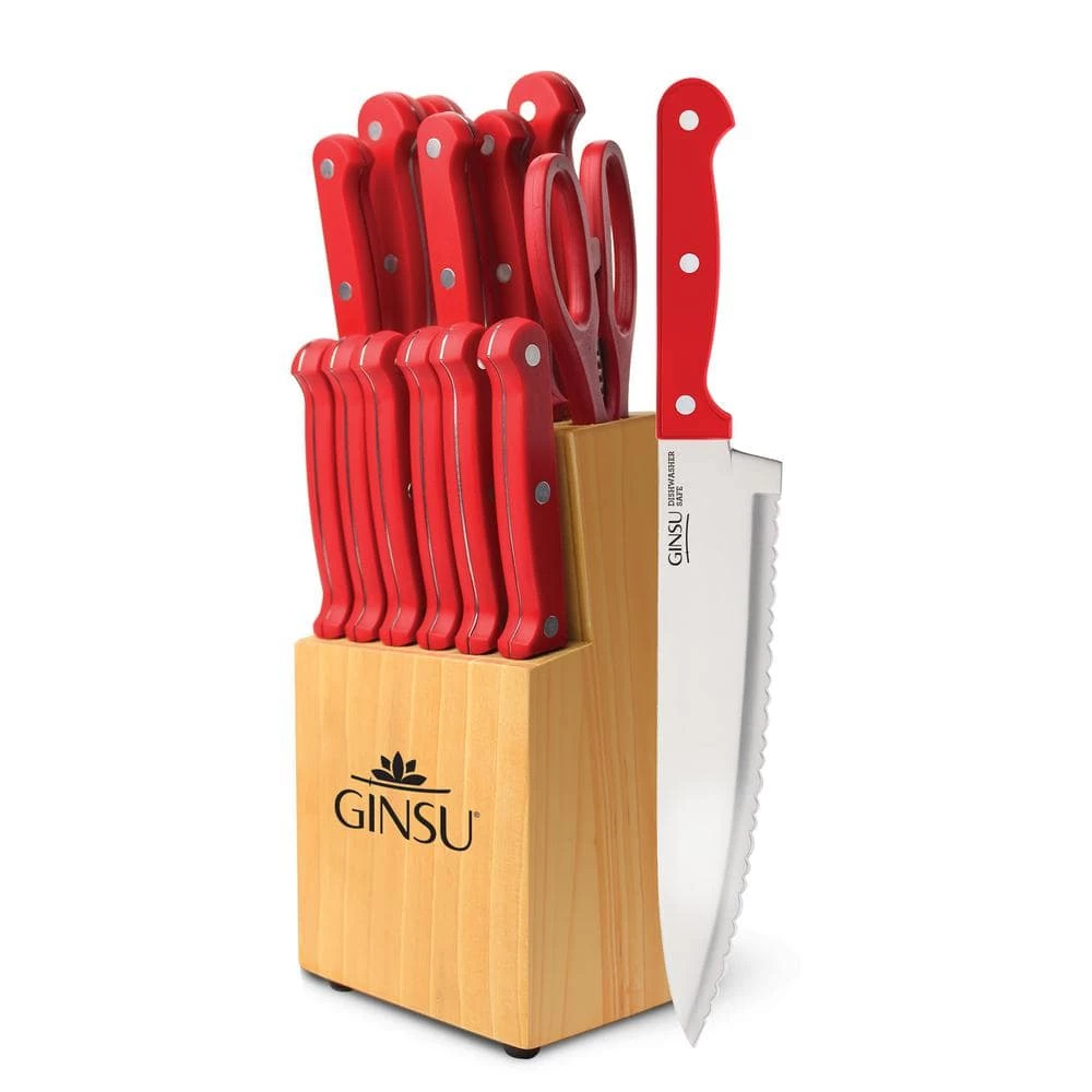 Flash Sale 💯 Kiso 14-Piece Dishwasher Safe Natural Block Knife Set by Ginsu ❤️ 3 Flash Sale 💯 Kiso 14-Piece Dishwasher Safe Natural Block Knife Set by Ginsu ❤️