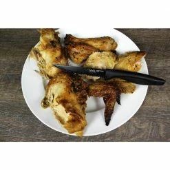 Promo 🎁 Daku Series 4.5 in. Ceramic 🧥 Coated Stainless Steel Partial Tang Serrated Edge Black Steak Knife (Set of 6) by Ginsu 🌟 -Cutlery Sales ginsu steak knives dak kb ds 006 1 fa 1000