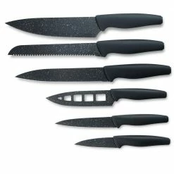 Best Pirce 🧨 6-Piece Stainless Steel Nutri Blade High-Grade Knife Set in Black by GRANITESTONE ✨