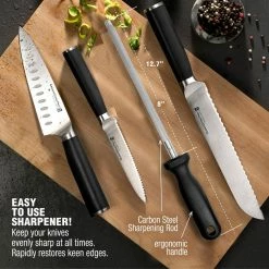 Budget ⌛ Nutri Blade Pro 14-Piece Stainless Steel Premium Chef Knife Set with Knife Block in Black by GRANITESTONE 💯 -Cutlery Sales granitestone knife sets 8070 31 1000
