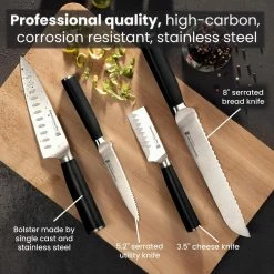 Budget ⌛ Nutri Blade Pro 14-Piece Stainless Steel Premium Chef Knife Set with Knife Block in Black by GRANITESTONE 💯 -Cutlery Sales granitestone knife sets 8070 4f 1000