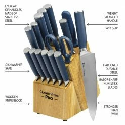 Flash Sale 🎉 Nutri Blade Pro 14-Piece Stainless Steel Premium Chef Knife Set with Knife Block in Blue by GRANITESTONE 💯 13 Flash Sale 🎉 Nutri Blade Pro 14-Piece Stainless Steel Premium Chef Knife Set with Knife Block in Blue by GRANITESTONE 💯 -Cutlery Sales granitestone knife sets 8100 1f 1000