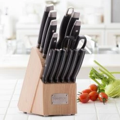 Outlet ✔️ Continental 15-Piece Cutlery Block Set by Hampton Forge ✨ -Cutlery Sales hampton forge knife sets hmc01b030b 4f 1000