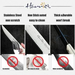 Wholesale 💯 6-Piece Stainless Steel Steak Knives Set in White by harriet 👍 -Cutlery Sales harriet knife sets hdhtb006wdm 1f 1000