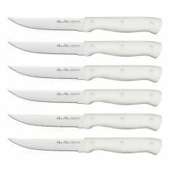 Wholesale ๐ฏ 6-Piece Stainless Steel Steak Knives Set in White by harriet ๐