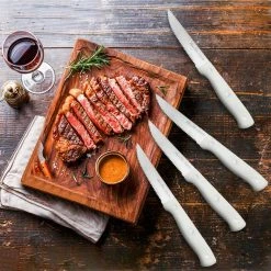 Wholesale 💯 6-Piece Stainless Steel Steak Knives Set in White by harriet 👍 -Cutlery Sales harriet knife sets hdhtb006wdm fa 1000