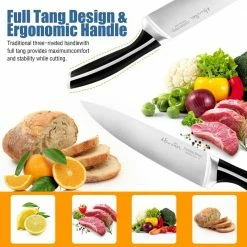 Coupon 😍 7-Piece Stainless Steel Knife Set with Knife Block and And Acacia Cutting Board by harriet ✔️ -Cutlery Sales harriet knife sets hdhtxs0007psdm 76 1000