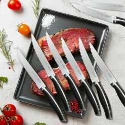 New 🎁 9 in. Stainless Steel Full Tang Serrated Edge Steak Knife with Stainless Steel Handle in Midnight Black (Set of 8) by harriet 🎉 19 New 🎁 9 in. Stainless Steel Full Tang Serrated Edge Steak Knife with Stainless Steel Handle in Midnight Black (Set of 8) by harriet 🎉 -Cutlery Sales harriet steak knives hdhtsk008xsdm 31 1000