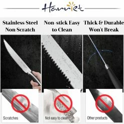 New 🎁 9 in. Stainless Steel Full Tang Serrated Edge Steak Knife with Stainless Steel Handle in Midnight Black (Set of 8) by harriet 🎉 16 New 🎁 9 in. Stainless Steel Full Tang Serrated Edge Steak Knife with Stainless Steel Handle in Midnight Black (Set of 8) by harriet 🎉 -Cutlery Sales harriet steak knives hdhtsk008xsdm 44 1000