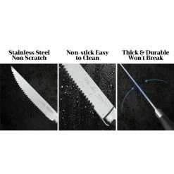 New 🎁 9 in. Stainless Steel Full Tang Serrated Edge Steak Knife with Stainless Steel Handle in Midnight Black (Set of 8) by harriet 🎉 18 New 🎁 9 in. Stainless Steel Full Tang Serrated Edge Steak Knife with Stainless Steel Handle in Midnight Black (Set of 8) by harriet 🎉 -Cutlery Sales harriet steak knives hdhtsk008xsdm 76 1000