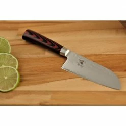 Flash Sale ⌛ 5 in. Santoku Knife-Multilayer Steel Blade with VG5 Core Full Tang by HAYABUSA 🔥 -Cutlery Sales hayabusa santoku knives 68029 1f 1000