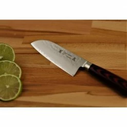 Flash Sale ⌛ 5 in. Santoku Knife-Multilayer Steel Blade with VG5 Core Full Tang by HAYABUSA 🔥 -Cutlery Sales hayabusa santoku knives 68029 4f 1000