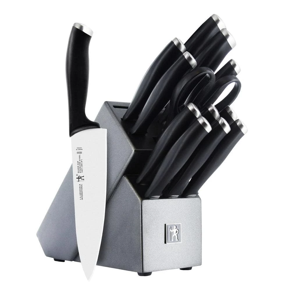 Budget 🥰 Silvercap 14-Piece Knife Block Set by Henckels 💯 3 Budget 🥰 Silvercap 14-Piece Knife Block Set by Henckels 💯