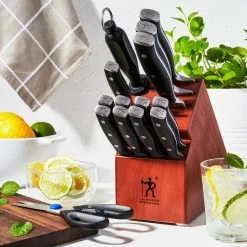 Cheapest ⌛ Forged Accent 15-Piece Steel Knife Block Set by Henckels ⭐ -Cutlery Sales henckels knife sets 19541 000 4f 1000