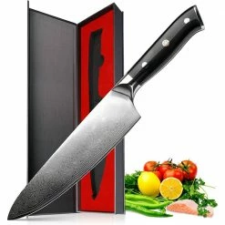 Coupon ✔️ 8 in. High-Carbon Steel Chef's Knife Full Tang Japanese Chef's Knife with Synthetic Polymer Handle by HOMEIBRO 🤩