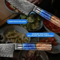 Coupon 🥰 8 in. High-Carbon Steel Partial Tang Japanese Chef's Knife with Synthetic Polymer Handle (Set of 1) by HOMEIBRO 👍 -Cutlery Sales homeibro chef s knives x002z1ufjj 1f 1000
