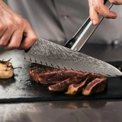 Coupon 🥰 8 in. High-Carbon Steel Partial Tang Japanese Chef's Knife with Synthetic Polymer Handle (Set of 1) by HOMEIBRO 👍 -Cutlery Sales homeibro chef s knives x002z1ufjj 31 1000