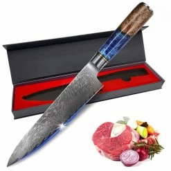 Coupon 🥰 8 in. High-Carbon Steel Partial Tang Japanese Chef's Knife with Synthetic Polymer Handle (Set of 1) by HOMEIBRO 👍