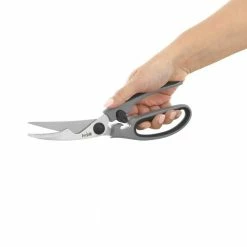 Wholesale 🔔 Heavy-Duty 9.5 in. Grey Multi-Purpose Stainless Steel Kitchen Scissors Poultry Shears by JoyJolt 🤩 -Cutlery Sales joyjolt kitchen shears jkt15112 4f 1000
