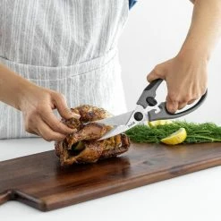 Wholesale 🔔 Heavy-Duty 9.5 in. Grey Multi-Purpose Stainless Steel Kitchen Scissors Poultry Shears by JoyJolt 🤩 -Cutlery Sales joyjolt kitchen shears jkt15112 fa 1000