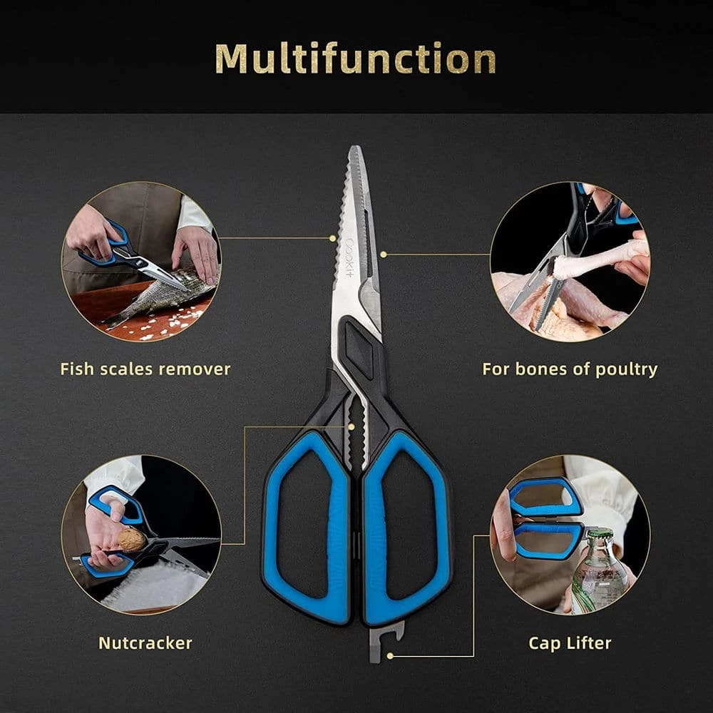 Deals 👏 Heavy Duty 9.25 in. Blue Multi Stainless Steel Purpose Kitchen Shears (Set of 1) by cadeninc 🥰 5 Deals 👏 Heavy Duty 9.25 in. Blue Multi Stainless Steel Purpose Kitchen Shears (Set of 1) by cadeninc 🥰 - Image 4