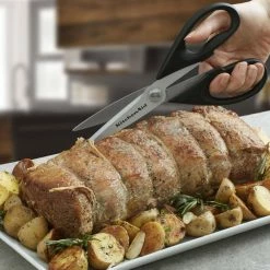 Flash Sale 😉 8.72 in. Black All Purpose Shears with Protective Sheath by KitchenAid 🔔 -Cutlery Sales kitchenaid kitchen shears ke351ohoba 1f 1000