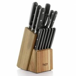 Top 10 🌟 14-Piece Stainless Steel Cutlery Set in Black with Acacia Wood Storage Block by MARTHA STEWART 🌟 -Cutlery Sales knife sets 985118862m c3 1000