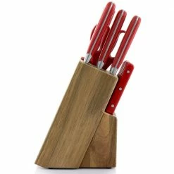 Coupon 🌟 14-Piece Stainless Steel Cutlery Set in Red with Acacia Wood Storage Block by MARTHA STEWART 😉 -Cutlery Sales knife sets 985118864m 1f 1000