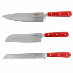 Coupon 🌟 14-Piece Stainless Steel Cutlery Set in Red with Acacia Wood Storage Block by MARTHA STEWART 😉 -Cutlery Sales knife sets 985118864m 44 1000