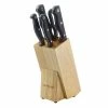 Deals 💯 6-Piece Stainless Steel Knife Block Set with Natural Color Wood Block by Unbranded 😉