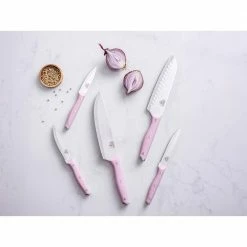Best deal 🛒 5-Piece Pink Green Life High Carbon Stainless Steel Knife Set with Covers by GreenLife 💯 -Cutlery Sales knife sets cc005807 001 31 1000