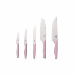 Best deal 🛒 5-Piece Pink Green Life High Carbon Stainless Steel Knife Set with Covers by GreenLife 💯