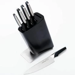 New ⌛ High Carbon German Stainless Steel 7Piece Kitchen Knife Block Set Chef Santoku Bread CarvingUtility Paring and Sharpener by GRANDTIES 🎁