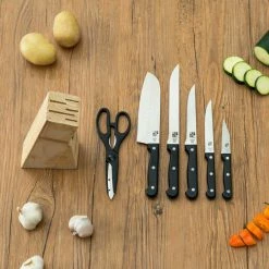 Flash Sale 🎁 7-Piece Black Knife Set with Block by Unbranded 🥰 7 Flash Sale 🎁 7-Piece Black Knife Set with Block by Unbranded 🥰 -Cutlery Sales knife sets hdc65442 4f 1000