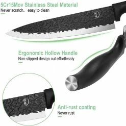 Hot Sale 👍 14-Piece Kitchen Knife Set with Wooden Block and Sharpener by Movisa 🎁 -Cutlery Sales knife sets mvdjs11 4f 1000