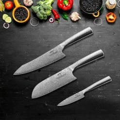 Coupon 👍 Damascus Kitchen Knife Set with Manchurian Ash Block, 4 Pieces by NANFANG BROTHERS ⭐ 13 Coupon 👍 Damascus Kitchen Knife Set with Manchurian Ash Block, 4 Pieces by NANFANG BROTHERS ⭐ -Cutlery Sales knife sets nb d0519t 4 44 1000