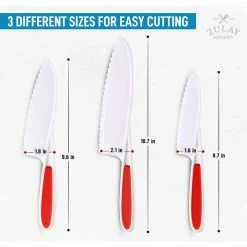 Top 10 🤩 Zulay 3-Piece Red Nylon Knife Set for Little Hands in the Kitchen Lettuce Knife by Zulay Kitchen 🧨 -Cutlery Sales knife sets z 3pcs knvs set red c3 1000