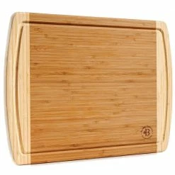 Discount 🤩 18 in. x 12 in. Rectangle Bamboo Cutting Board with Drip Grooves by Bambusi 🤩